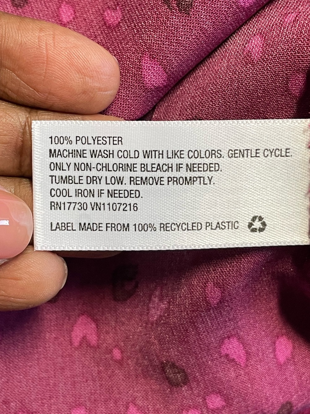 NWOT Isabel Ingrid + Isabela Cherry Print Ruffle Blouse L Magenta Pink Romantic - Picture 5 of 9